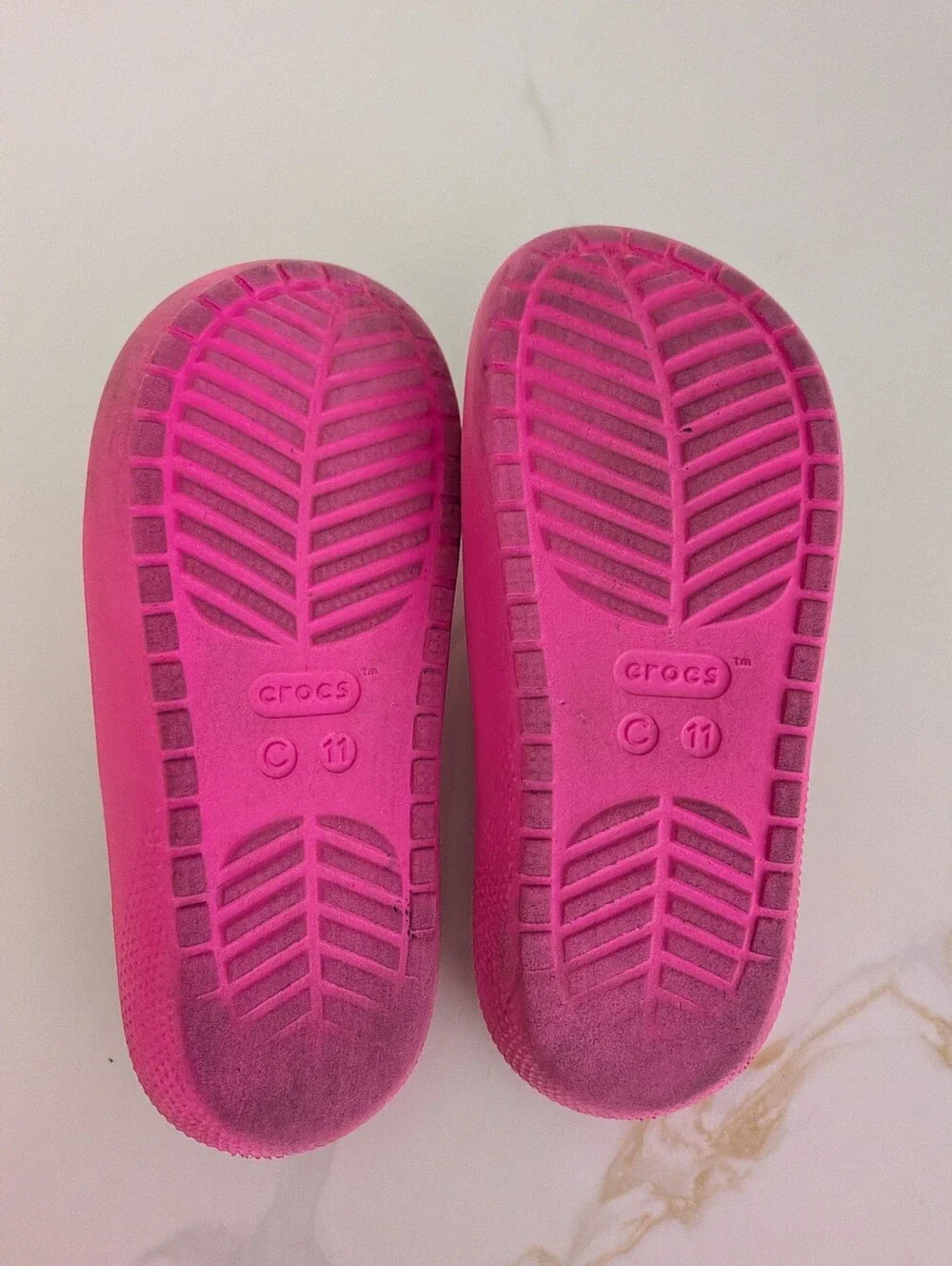 Crocs Kids Size 11 Pink Slip-On Sandals